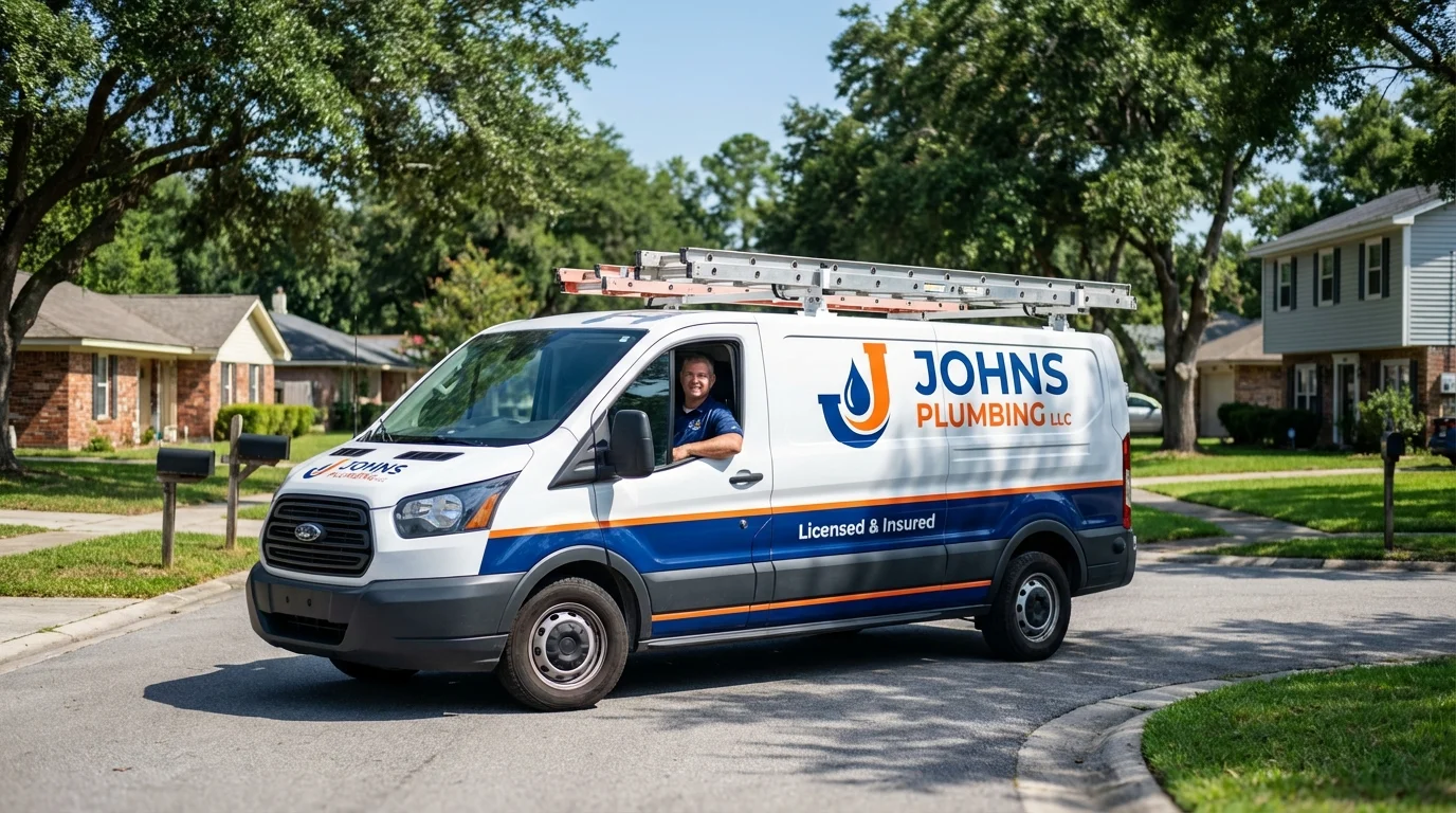 Johns Plumbing LLC service van in Hendersonville, TN